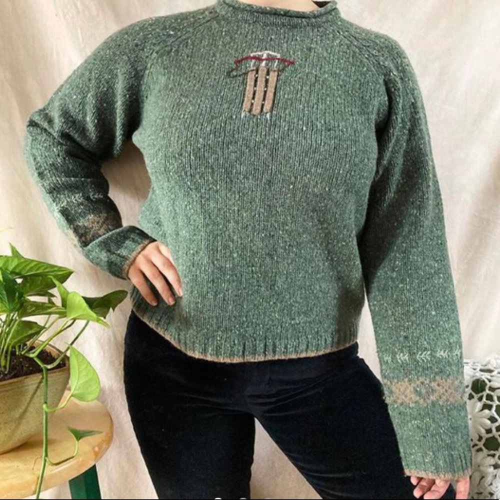 Woolrich | vintage winter crewneck knit wool sweater • M